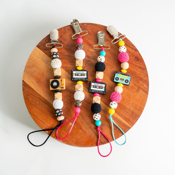 Retro Jam Pacifier Clip