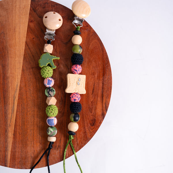 Mini American Hero Pacifier Clip