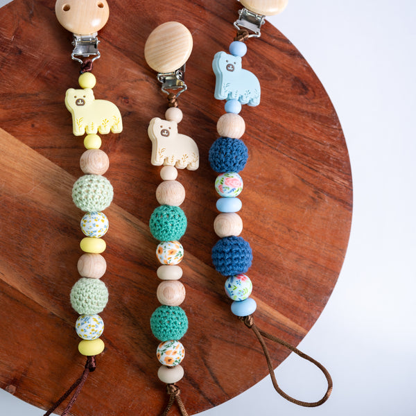Cuddle Bear Pacifier Clip