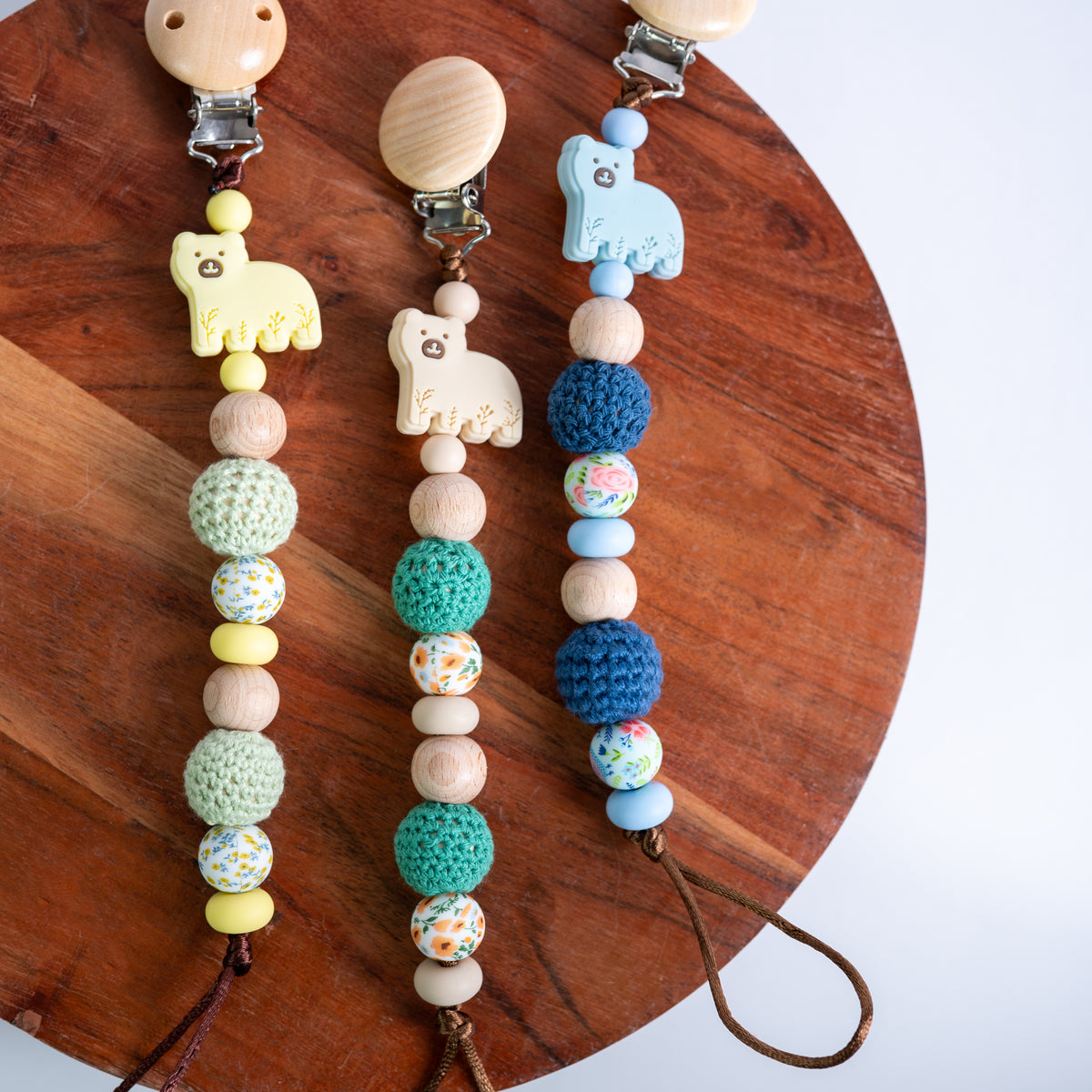 Cuddle Bear Pacifier Clip